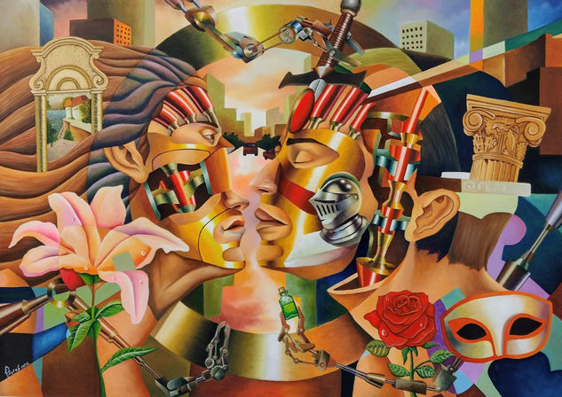 Romeo y Julieta Óleo Lienzo Figura