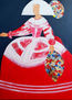MENINA DE ROJO Y BLANCO