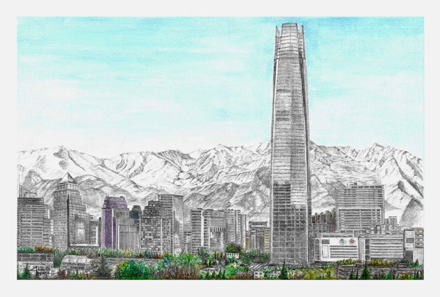 Santiago de Chile, skyline de la ciudad Mixed Media