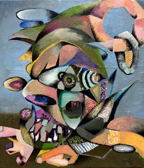 Le metieron tijera a la maldad Mixed media Canvas Portrait