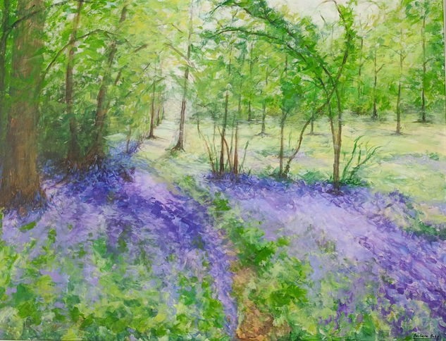 Campo de lilas Acrílico Tabla Paisaje