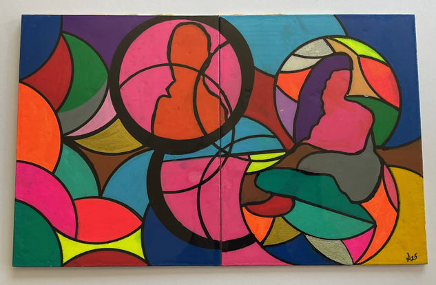 Pareja Rotulador Lienzo Figura