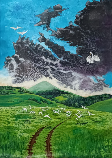 Horizonte Inquietante Acrílico Lienzo Paisaje