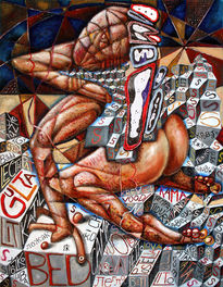 Mujer, sábana y cama