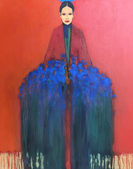 Mujer fuerte en flor Acrylic Canvas Nude Paintings