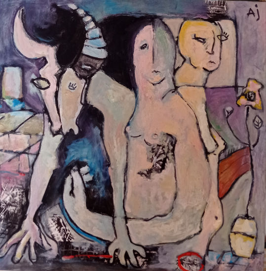 ESTUDIO PARA UNA PARODIA EN LA NOCHE DE BAMBERG Oil Canvas Nude Paintings
