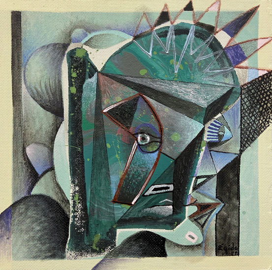 Retrato de tierra Mixed media Panel Portrait