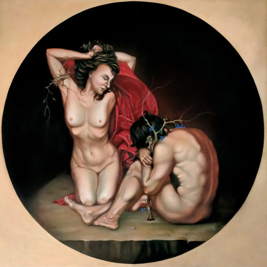 La Tentación de San Antonio Óleo Lienzo Desnudos