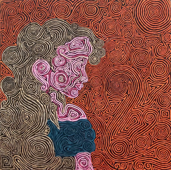 La chica de pelo trigueño Acrílico Tabla Figura