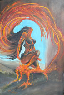 Woman on fire