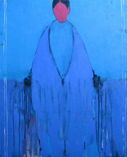 Alienation in Blue Media Mixta Lienzo Desnudos