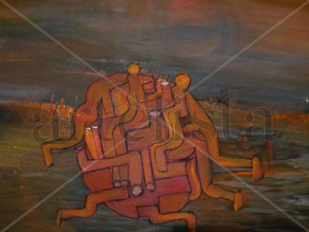 Entre lazados Oil Textile Figure Painting