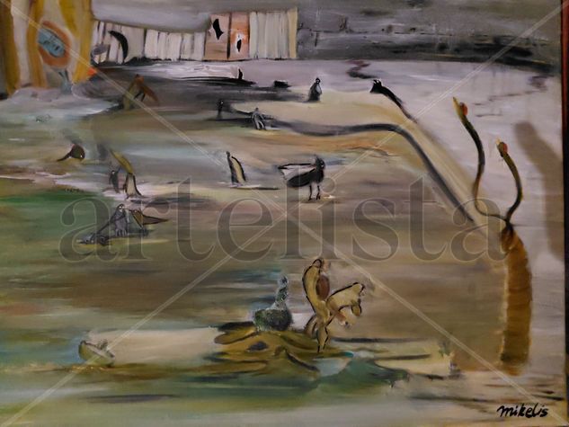 Adiestrando Oil Textile Figure Painting