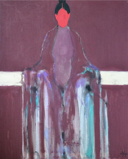 Dark Purple Media Mixta Lienzo Figura