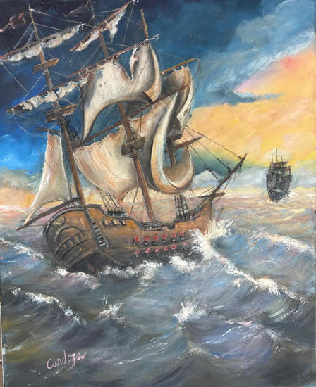 Ms. constitution Oil Canvas Marine Painting