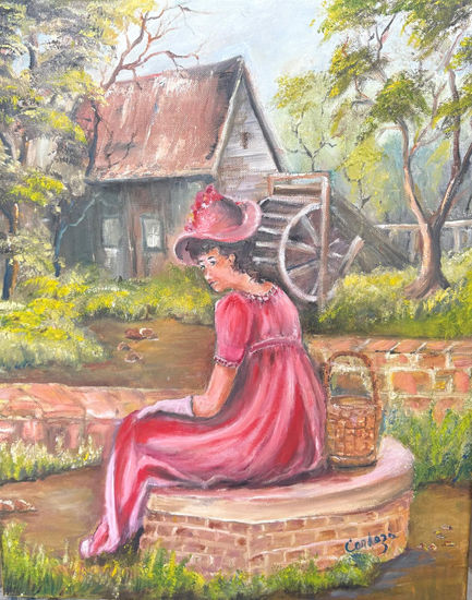 Farmhouse Oil Canvas Figure Painting