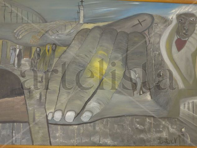 Caminos al mas alla Oil Textile Landscaping