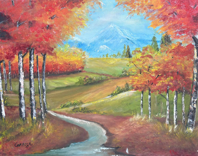 Winter and fall Oil Canvas Landscaping