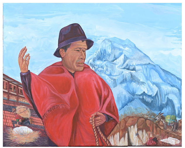 El ultimo Hielero del Chimborazo Acrylic Canvas Portrait