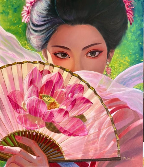 Loto Floreciente Oil Canvas Figure Painting