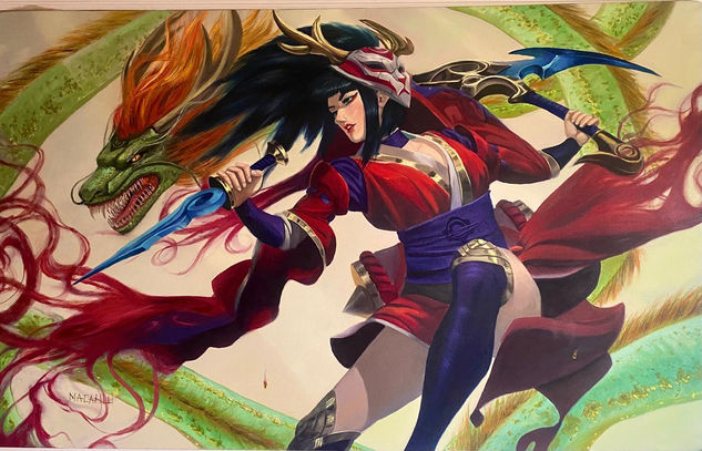 Danza del Dragón Oil Canvas Figure Painting