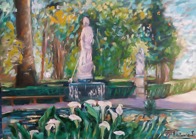 Carmen de los Mártires Oil Panel Landscaping