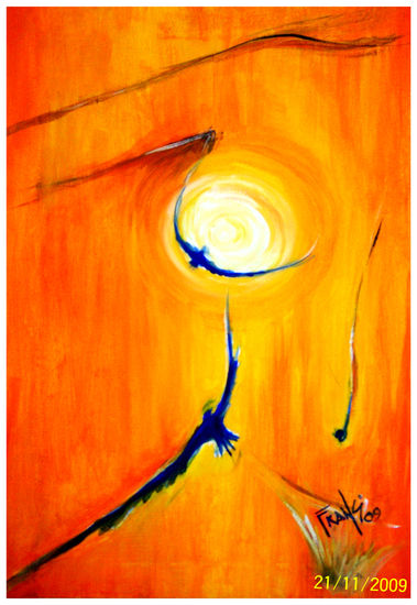 La Mujer y La Astucia Oil Textile Figure Painting
