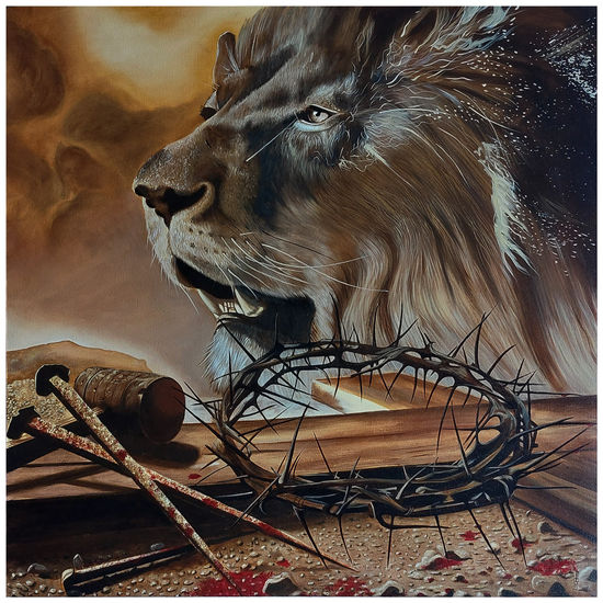 León de Juda Óleo Lienzo Animales