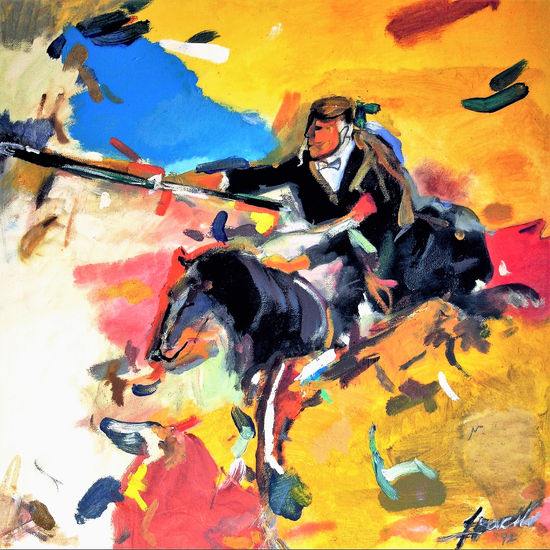 La fuerza del jinete Media Mixta Lienzo Otros