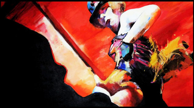 Cabaret 1968 Media Mixta Tela Figura
