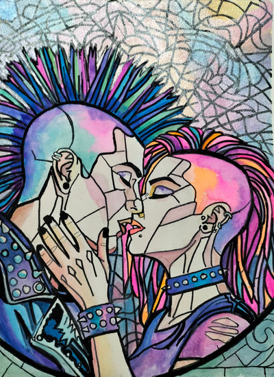 Un beso en esencia punk Media Mixta Papel Figura