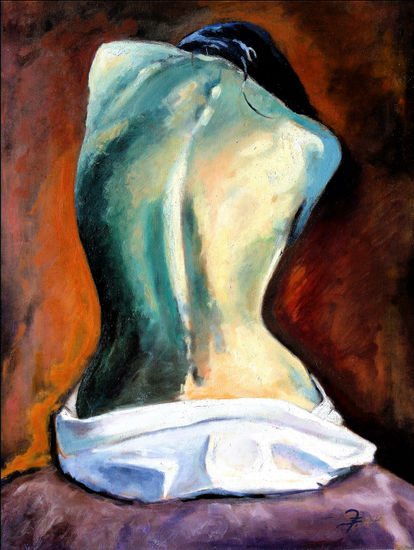La espalda. Óleo Tabla Figura