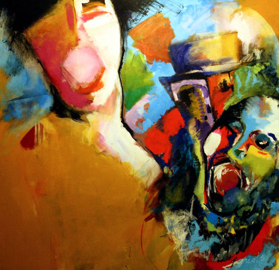 La sorpresa ingrata. Mixed media Textile Figure Painting