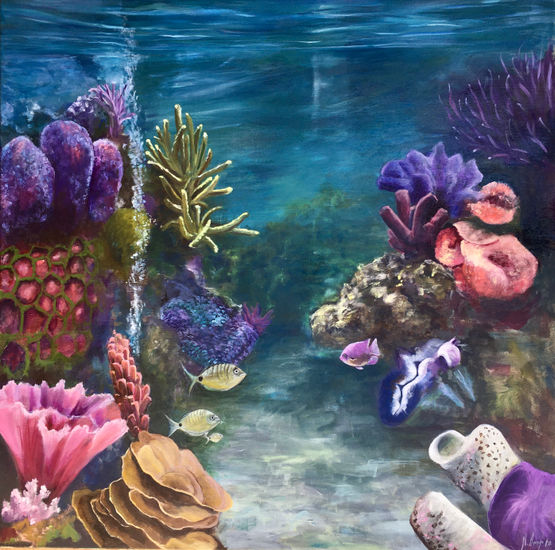 Fondo de mar Óleo Lienzo Marina