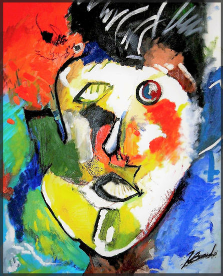 Espejos del alma. Mixed media Textile Figure Painting