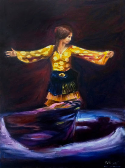 Giro Oil Canvas Figure Painting
