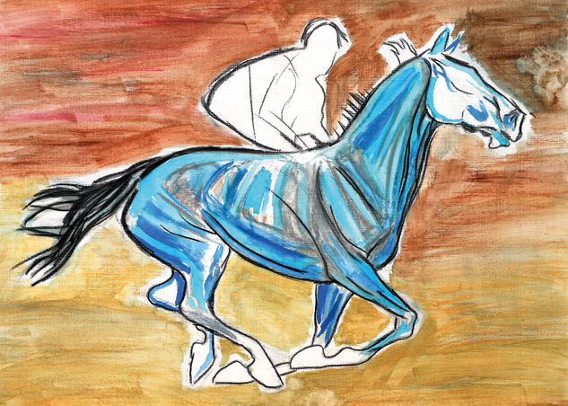 JINETE DE CARRERAS Media Mixta Cartulina Animales
