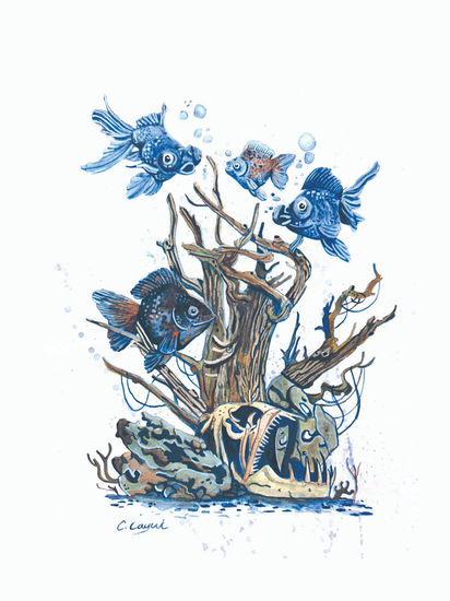 La última caceria Gouache Card Animals