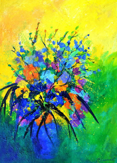Colourful still life 57 Oil Canvas Floral Painting
