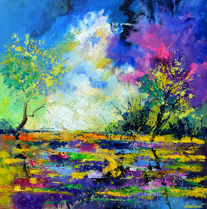 Colourful pond