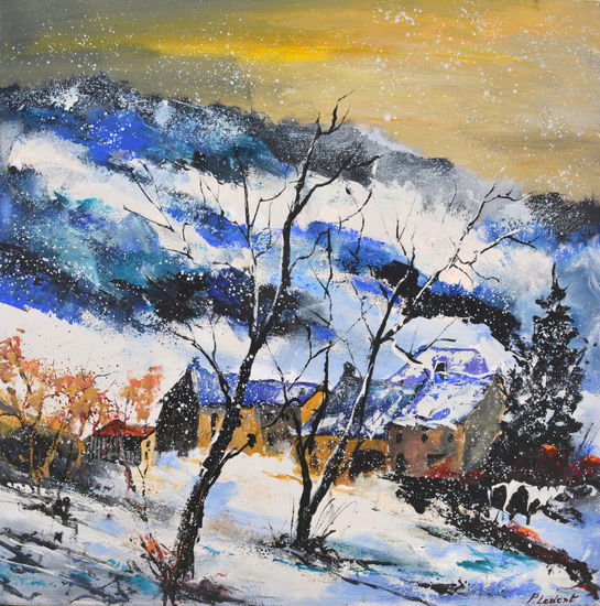 Snowy landscape Óleo Lienzo Paisaje