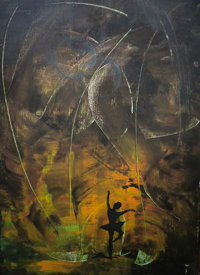 Dancing in the darkness Acrylic Canvas Figure Painting