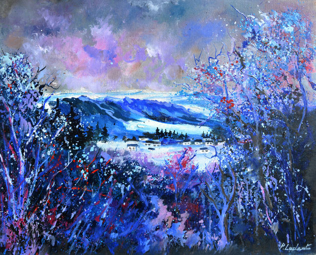 Snowy landscape Óleo Lienzo Paisaje