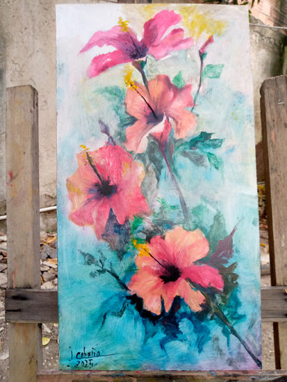 flores Acuarela Lienzo Floral