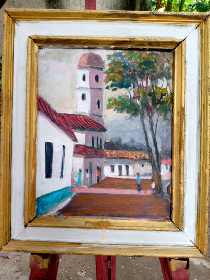 pueblo Óleo Lienzo Otros