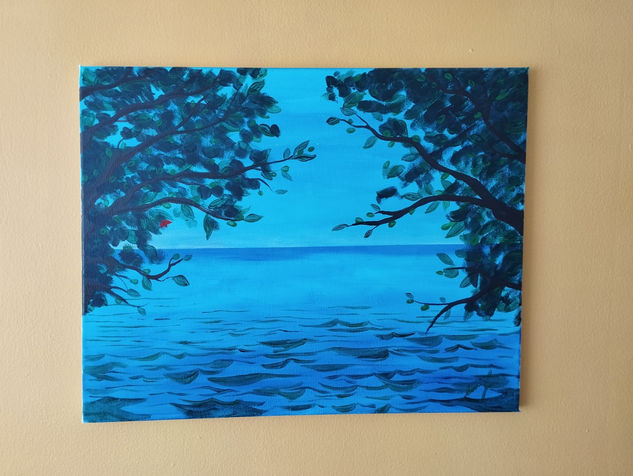 Azul Calmo Acrylic Canvas Marine Painting