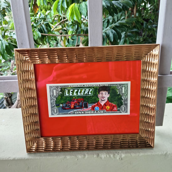 Dolar pintado de Charles leclerc Acrylic Paper Sports