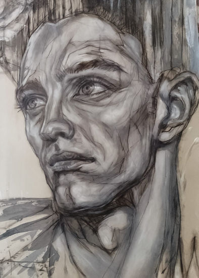 AGUACERO Óleo Cartulina Retrato