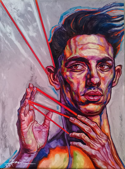 VINCULO ROJO Oil Canvas Portrait