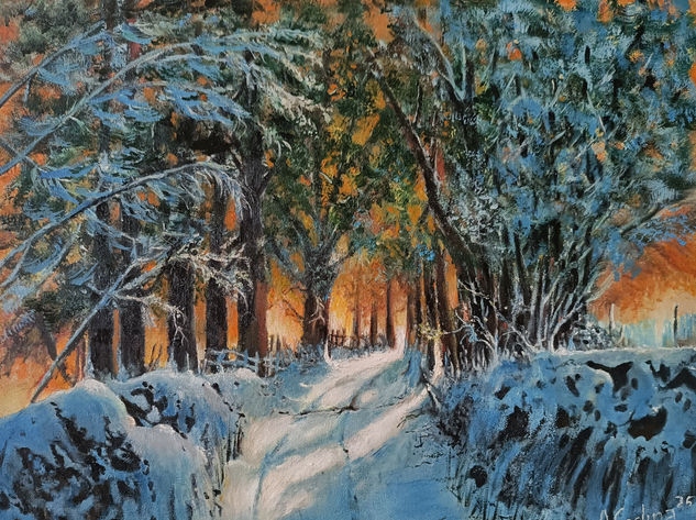 Invierno Óleo Lienzo Paisaje